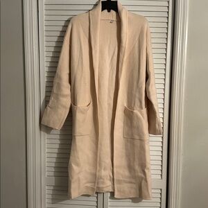 Apricot/Cream Open Front Heavy Cardigan